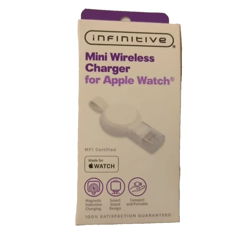NEW Infinitive Mini Wireless Charger for Apple Watch 1/2/3/4/5/6/SE White - NIP